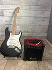 Squier Sonic Stratocaster Electric Guitar Pack With Samick Smart 3 Amp Tested Used. Price: $160.00.