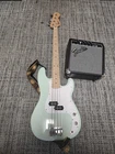 Fender Precision Bass 4-STRING Green Right-handed W/ Amp, Cable & Strap Used. Price: $415.00.