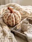 Threshold Block Print Shaped Pumpkin Throw Pillow Neutral Orange Fall Decor Nwt New. Price: $24.00.