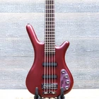 Warwick Rockbass Corvette Basic 5-STRING Burgundy Red Transparent Satin W/bag Open. Price: $1249.99.