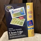Avery Two-side Printable 200/PK Clean Edge Business Cards Inkjet White Matte New. Price: $8.00.
