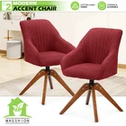 2 Pcs Accent Modern Fabric Armchair Swivel W/wood Legs Home Office New. Price: $112.19.