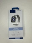 Insignia Stainless Steel Link Band For Apple Watch 44MM 45MM 46MM 49MM Silver Open. Price: $13.99.