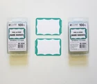 200 Green Border Badges Name Tags Labels Id Stickers Peel And Adhesive New. Price: $14.45.