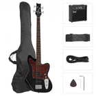 Glarry Gib Bass Guitar 4 String Red Pearl Guard W/20W Amplifier Black New. Price: $176.99.