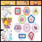 Giant Geometric Shape Stampers Set Of 10 Easy-grip Washable Kids Craft Stamps New. Price: $46.99.