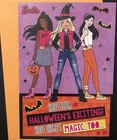 Vtg Hallmark Halloween Greeting Card Barbie Witch Hat Bats Spider Web Exciting New. Price: $6.00.