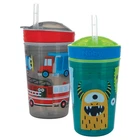 Nuby All In One Snack Bowl And Spill Soft Straw Cup - 2 Pack Aqua Monsters & New. Price: $19.88.