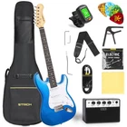 Strich Electric Guitar Beginner Kit 39" Full Size SST-S10 Sapphire Blue New. Price: $168.99.
