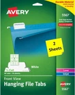 2 Sheets Avery 5567 Hanging File Tabs 1/5 Cut, White Laser/inkjet New. Price: $7.75.