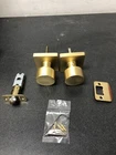 Sure-loc BG101-SQ Sb Bergen Passage Door Knob Set With Square Rose Satin Brass Used. Price: $32.42.