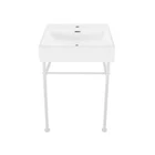 Swiss Madison Claire Ceramic Console Sink White Basin Matte Legs, 24 Inch Open. Price: $87.99.
