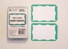 100 Green Border Badges Name Tags Labels Id Stickers Peel And Adhesive New. Price: $10.15.