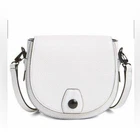 Rag & Bone Mini Flight Saddle White Pebbled Crossbody Bag With Black Hardware Pre-owned. Price: $65.00.