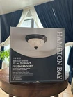 Hampton Bay Bercello Estates 15 In. 2-LIGHT Volterra Bronze Flush Mount+etched New. Price: $110.00.