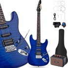 Leo Jaymz 39" Electric Guitar Kit Blue Ocean Ssh W/ Amp Bag Tuner Strap Set New. Price: $157.63.