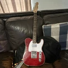 Squier Telecaster Red Electric Guitar 6 String Rosewood Right-handed W/ Strap Open. Price: $325.00.