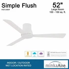 4971F - 52" Minka Aire Simple Flush Flat White Outdoor Hugger Ceiling Used. Price: $115.00.