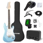 Electric Guitar 39 Inch Full Size Beginner Kit Amp Accessories Blue Sss Aodsk New. Price: $209.99.
