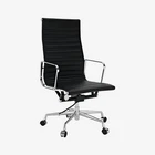Modern Ribbed High Back Office Top Grain Italian Leather Swivel Armchair New. Price: $305.00.