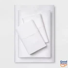 Queen Solid Performance 400 Thread Count Sheet Set White Threshold 4-PIECE New. Price: $55.00.