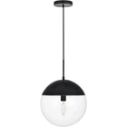Living District Eclipse 1-LIGHT Metal Pendant Black And Clear Open. Price: $87.99.