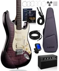Electric Guitar Kit 10W Amp Hss Pickups Roasted Maple Stryde Violet Aklot Lesson New. Price: $259.99.