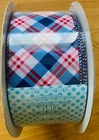 Kirkland Wire-edged Ribbon 2.5" Wide 50YD Colors Check Patern New. Price: $10.99.