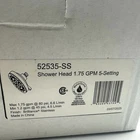 Delta 52535-SS 5-SETTING 6" Round Shower Head Stainless Steel Wall Mount 1.75GPM Used. Price: $52.65.