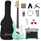 Electric Bass Guitar 20W Amp Starter Kit Full Size Green Fojill Four String Hand New. Price: $259.99.