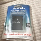 Digipower Battery For Nikon EN-EL14 7.4V 1030MAH D3100 D3200 D5100 P7000 New. Price: $15.00.