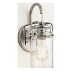 Kichler Brinley 1-LIGHT Brushed Nickel Wall Sconce W/ Clear Glass Shade New. Price: $40.95.