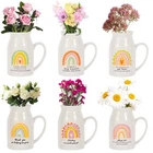 Teacher Appreciation Ceramic Vases 6PC Rainbow Flower Small Handle Gift New. Price: $39.78.