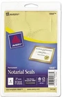Avery 05868 Permanent Notarial Seals, Inkjet, 2-INCH Round, Gold, 44 Seals/pk New. Price: $6.95.