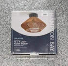 Hampton Bay Savannah 13 1-LIGHT Paper Twine Semi Flush Mount Matte Black Open. Price: $32.00.
