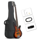 Glarry 44" Gib Electric Bass Guitar Right Handed 5 String Fingerboard School New. Price: $80.99.