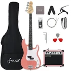 Electric Bass Guitar 20W Amplifier Full Size Pink Beginner Kit Fojill Four Right New. Price: $259.99.