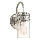 Kichler 45576 Brinley 12" Tall Wall Sconce - Nickel New. Price: $69.98.