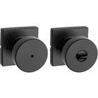 Kwikset Pismo Matte Black Bed/bath Square Door Knob Open. Price: $19.95.