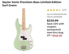 Squier Sonic Precision Bass Limited-edition Surf Gre New. Price: $200.00.