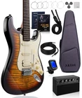 Aklot Beginner Electric Guitar Kit 10W Amp Coil-split Hss Pickups Lesson Book New. Price: $271.67.