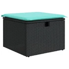 Patio Stool With Cushion Ottoman Seating Poly Rattan Brown/gray/black Vidaxl New. Price: $59.99.