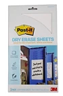 Post-it Dry Erase Sheets 7" X 11.3" Peel & Stick Locker, Office New. Price: $18.88.