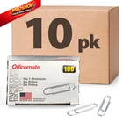 Officemate Premium #1 Paper Clips, No. - 10 Pack (1,000 Clips), Silver New. Price: $16.91.