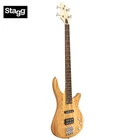 Stagg Fusion Solid Ash Body 4-STRING Electric Bass Natural SBF-40 New. Price: $299.99.