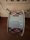 Kirkland Wire-edged Ribbon 2.5" Wide 50 Yd White Red & Blue Plaid 4 July New. Price: $24.99.