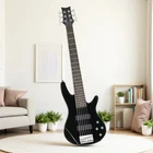6-STRING Beginner Electric Bass Guitar Set Ib-style Hh Pickups Bag Black New. Price: $149.59.