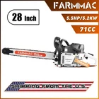 71CC Gas Chainsaw With 28'' Guide Bar Compatible Husqvarna 372XP G372 New. Price: $319.99.