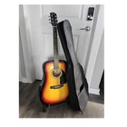 Squier SA-150 Sunburst Dreadnought 6-STRING Spruce W/ Gig Bag, Capo, Stand Used. Price: $50.00.