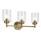 Kichler Winslow 21.5" 3-LIGHT Natural Brass Vanity W/clear Seeded Glass New. Price: $66.45.